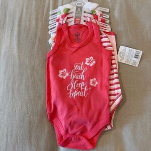 Set of Tropical Sleeveless Bodysuits